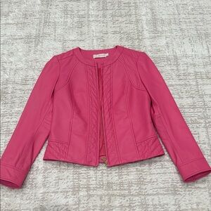 Tory Burch Fuchsia Pink Leather Jacket